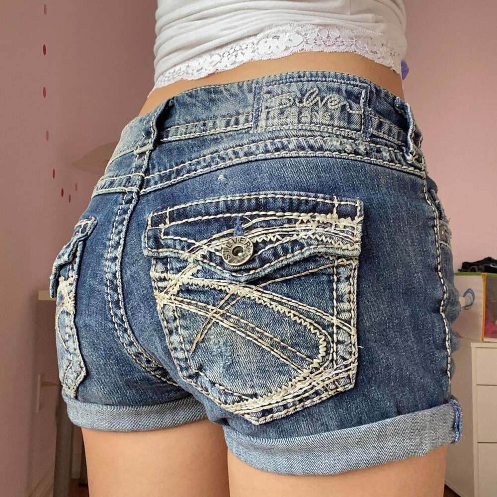 Silver Jeans Women's Blue and Navy Shorts